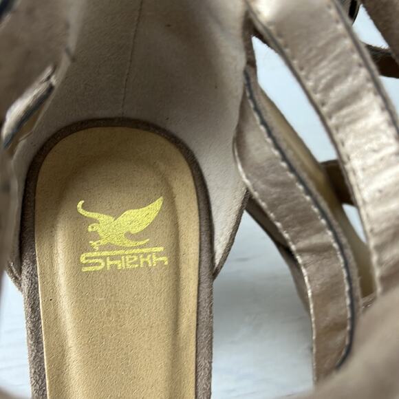 Shiekh tan fringe heeled ankle bootie size 10 - Picture 9 of 12